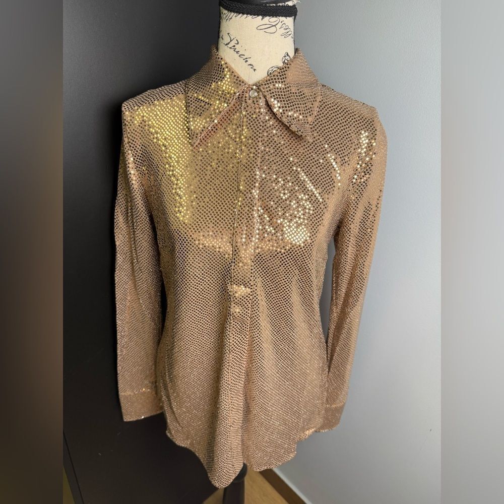 C/Meo Collective gold shirt NWT Size US 4